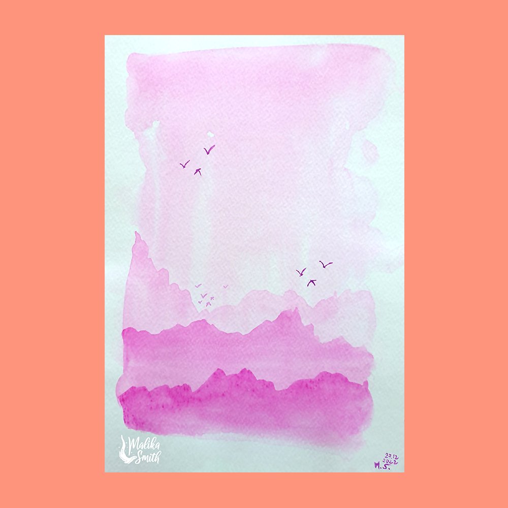 Malika_Smith's tweet photo. 🇫🇷 Si vous avez survécu aux fêtes de fin d'année, que 2023 vous soit douce, à l'image de ces montagnes💗
.
🇬🇧 If you survived the holiday season, may 2023 be sweet, like these mountains💗
.
 #pink #rose #watercolour #mountains #montagnes #aquarelle #bd #blogbd #illustration https://t.co/HRtbb0IXOM