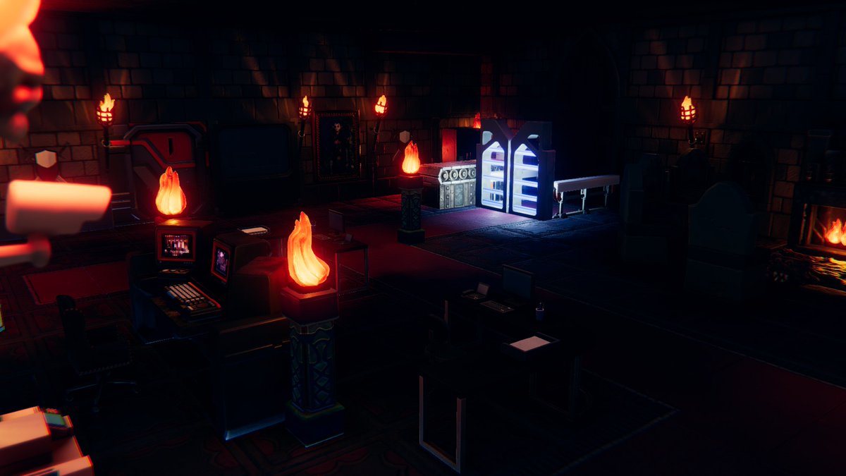 Mckilleron's tweet photo. Après quelques temps de pause suite à une molette de souris décédée, j'ai enfin fini ma nouvelle map pour le #JDR #ShadowStories, un énorme château mélangeant moyen âge et Cyberpunk, avec son petit téléphérique d'accès ! https://t.co/P5PMtl5ohE