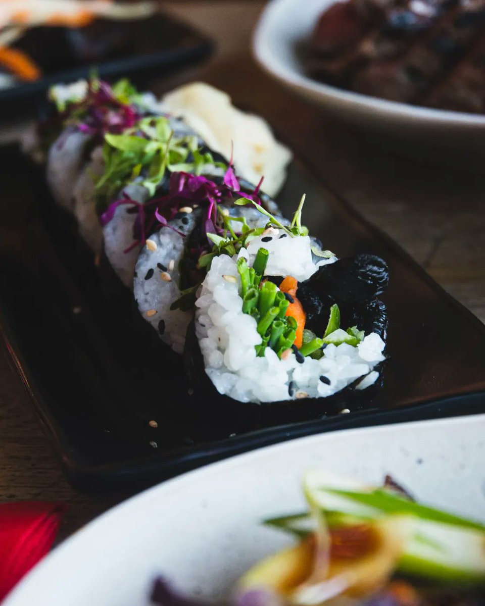 🔥 Get sushi fit for the gods this Veganuary🔥 Tuck into our incredible Smoked Mushroom Sushi roll, paired beautifully with carrot kimchi and chives. #veganuary2023