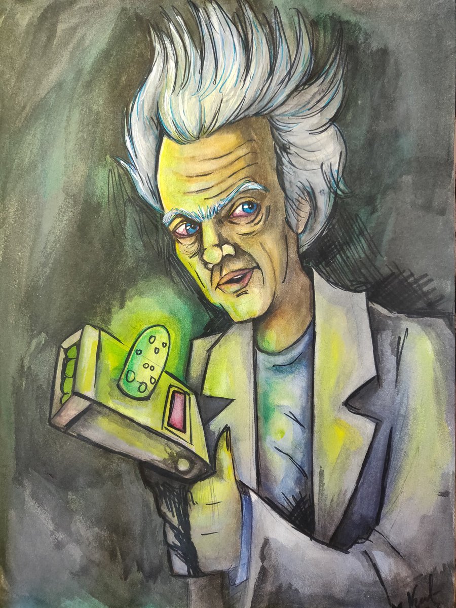 Sort of realistic Rick, mainly to test my watercolours, but a lot of fun to paint 🎨 #RickandMorty #fanart #watercolor