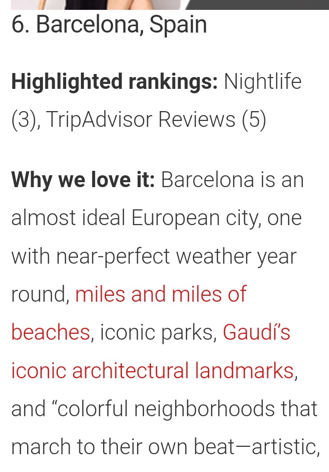Considerated the 6th better city in the world and the first in Spain. Not bad ❤️
#IloveBarcelona #IloveCatalonia