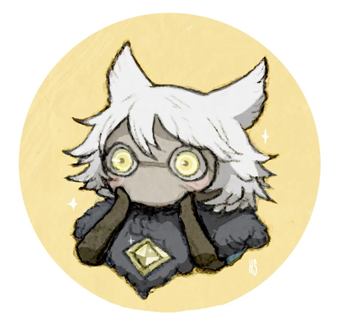 なんとなくお絵かきした顔アイコン*「チュール食べる?」 