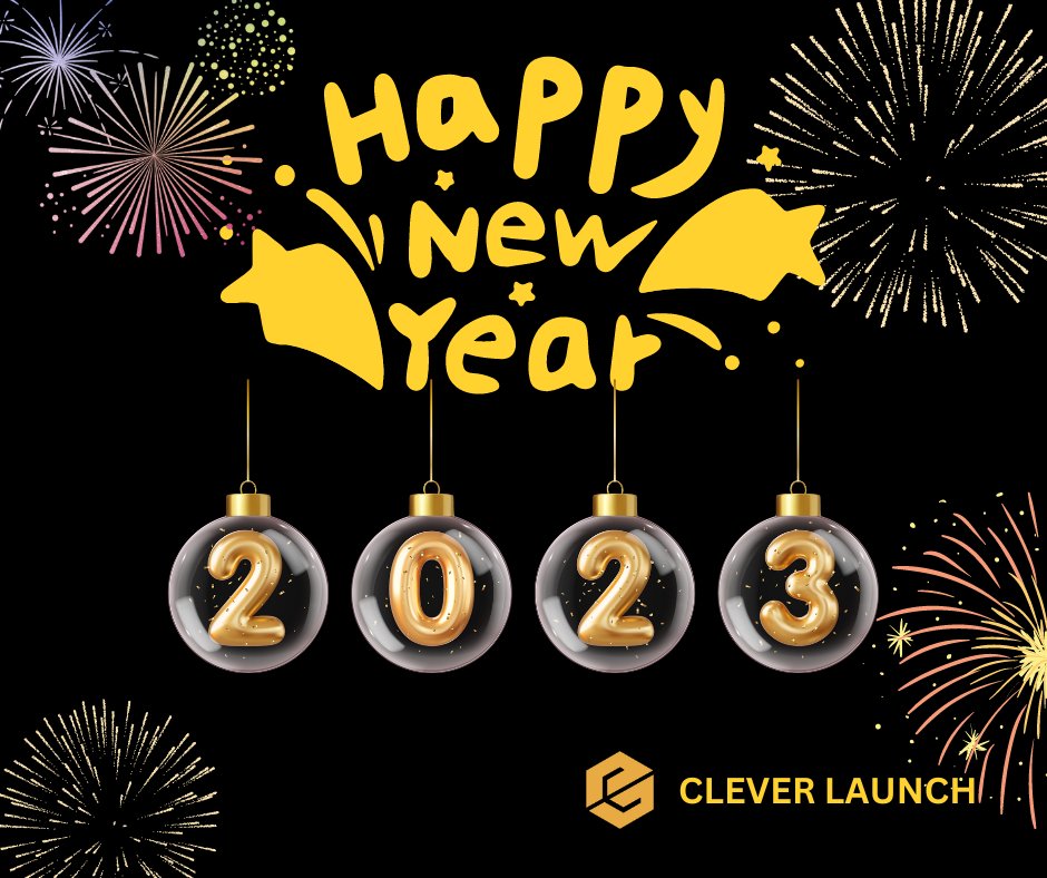 cleverlaunch's tweet photo. 🎉Happy New Year🎉 
Thank you for a great 2022, and here's to a fantastic 2023! Welcome, 2023!!! 
See you,
#cleverlaunch #happynewyear
- - - - -
Website: https://t.co/UKwRKS6V7n
Follow us on social media: https://t.co/k8iiz3TfS2
Contact: contact@cleverlaunch.io https://t.co/7iFNq5MIAl