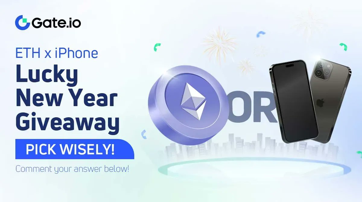 Gate's tweet photo. 🎆 https://t.co/8kWqgEeplL Lucky #NewYear2023 #Giveaway 🎆 

Which one would you like to receive in the 1st month of 2023? 

1️⃣Write in the Comment your choice #ETH or #iPhone14ProMax  
2️⃣Like, RT &amp; @ friends
3️⃣JOIN HERE👉 https://t.co/lW9UjaN0AL  

More: https://t.co/5DbQbhRX8p https://t.co/UHDKTJGeTK