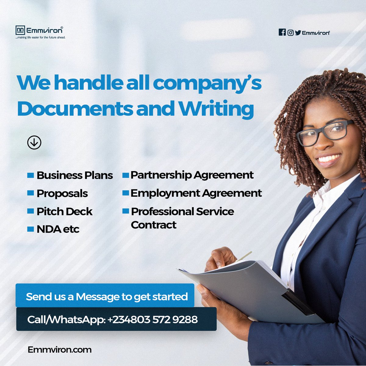 emmviron's tweet photo. We help you develop all your necessary company's documents.
Call/WhatsApp: +2348035729288
#businessplan #companydocument #businessgrowth #business #pitchdeck #company #companystructuring #companydocumentation #companysuccess #advanceyourstartup #businessoperation #branding https://t.co/tKvs9kJFu4