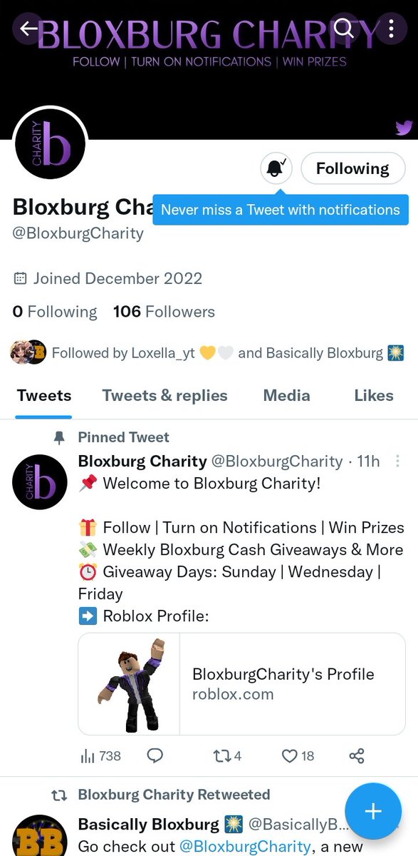 Adorchlo's tweet photo. @BloxburgCharity Donee and proof included https://t.co/ZO32h9EjyF