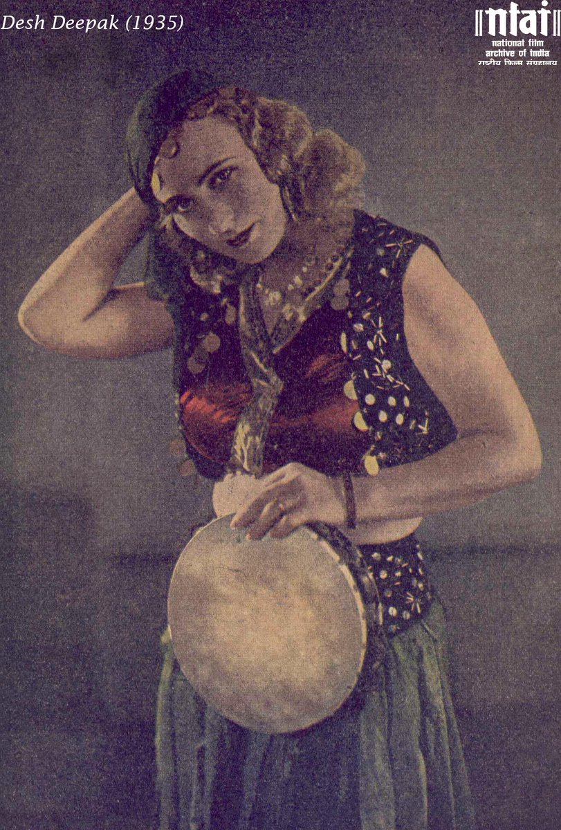 NFAIOfficial's tweet photo. #FaceOfTheWeek #FearlessNadia’s real name was #MaryEvans. Before rising as a popular action star, she appeared in smaller roles in films like Desh Deepak (1935) and Noor-e-Yaman (1935).
Revisit her beautiful still from #DeshDeepak (1935). https://t.co/aKcitba2cJ