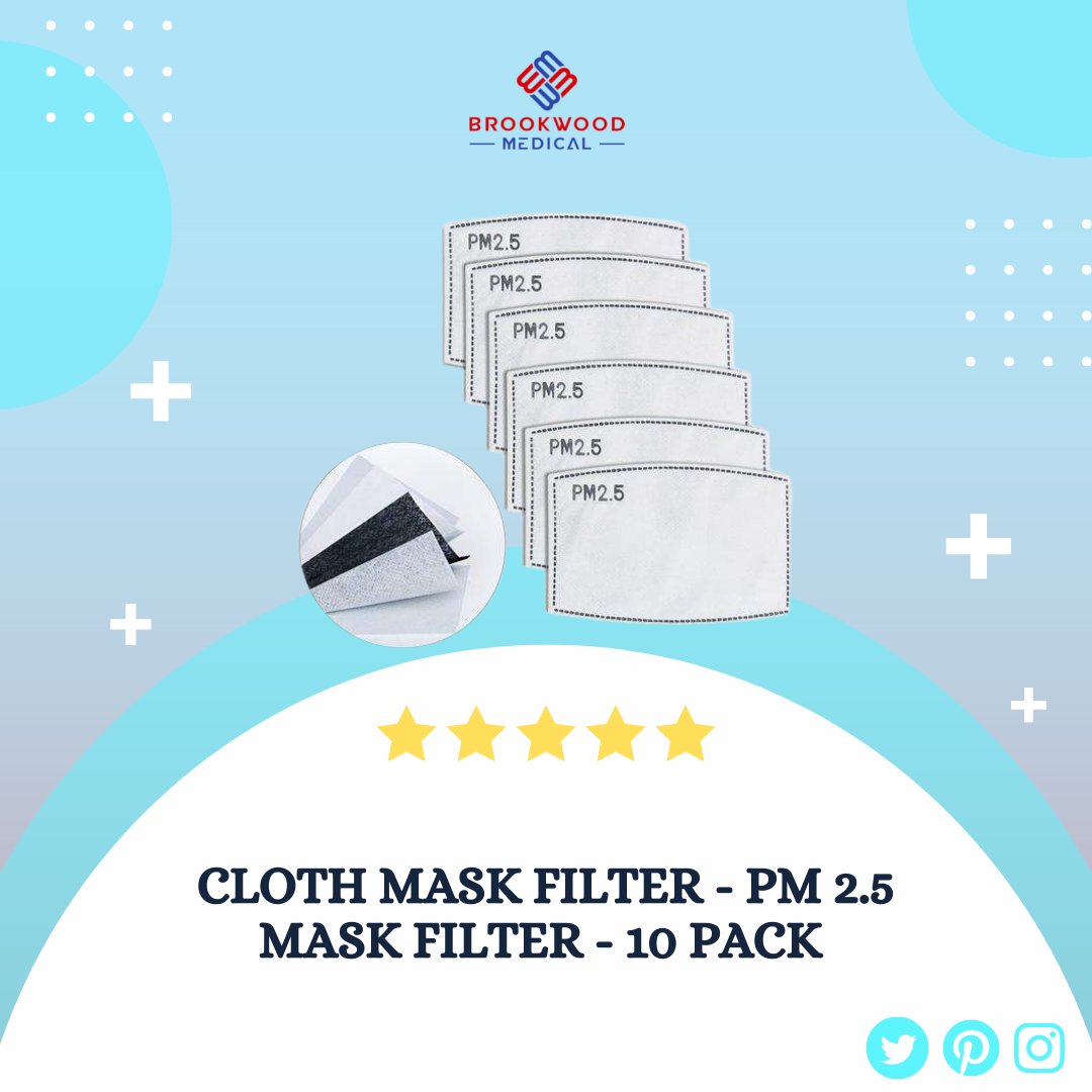BrookwoodMed's tweet image. Cloth Mask Filter - PM 2.5 Mask Filter - 10 Pack

✔️ Five-layer Filtration
✔️ Reasonable Size
✔️ Filtration technology
✔️ High-quality materials
✔️ Easy to use

🌐 - bit.ly/3Q5aJba

#brookwoodmed #clothmask #facemask #mask #staysafe #cottonfacemask #washablefacemask