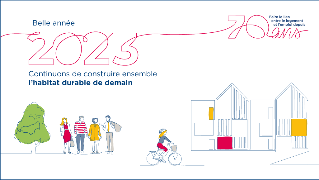 3F_Officiel's tweet photo. [#voeux2023] Les collaborateurs et collaboratrices de #3F, vous présentent leurs meilleurs vœux 2023✨ 
Continuons ensemble de #construire l'habitat #durable de demain. 
#Rendrepossible https://t.co/F88kupNxZY