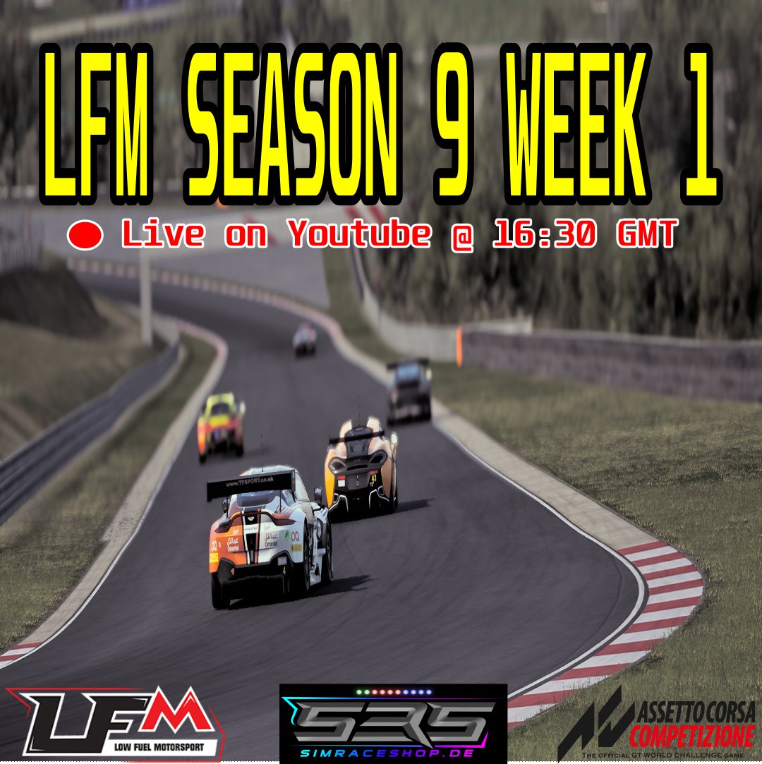Mightymythi's tweet photo. Jumping into LFM Season 9 for some Mini Enduro's. New season new car come tune in from 16:30 to see what car I've chosen.

https://t.co/q2JnxfMU47

#assettocorsa #assettocorsacompetizione #acc #simracing #lfm #lowfuelmotorsport #gt3 #gt3rs #gt3racing #gtracing #motorsport #racing https://t.co/cXoQJNla8T