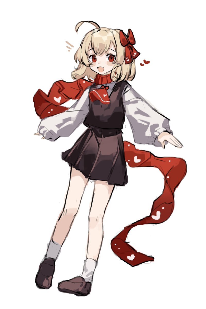 rumia 1girl solo scarf blonde hair red eyes red ascot full body  illustration images