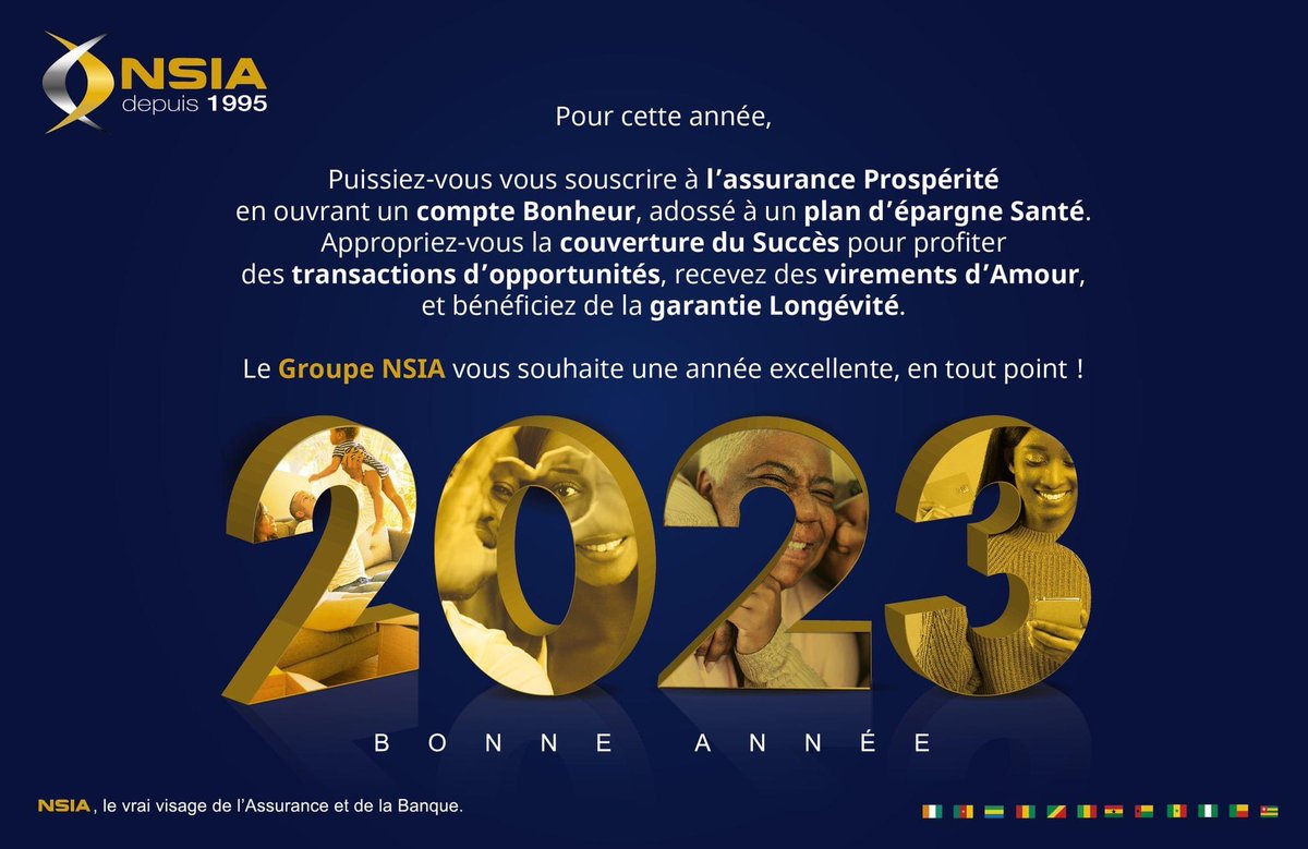 [#happynewyear]

✨ Toute l’équipe de NSIA Vie Assurances Bénin vous souhaite une bonne et heureuse année 2023 !

#BonneAnnee #meilleursvoeux #Waxeso #GroupeNSIA #NSIAVieAssurances