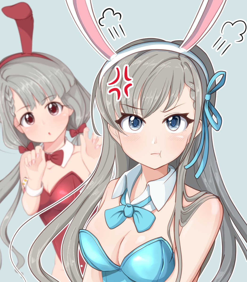 全然絵描けなくてもにょもにょしてきたので卯年にちなんでバニー久川姉妹再掲しときます 