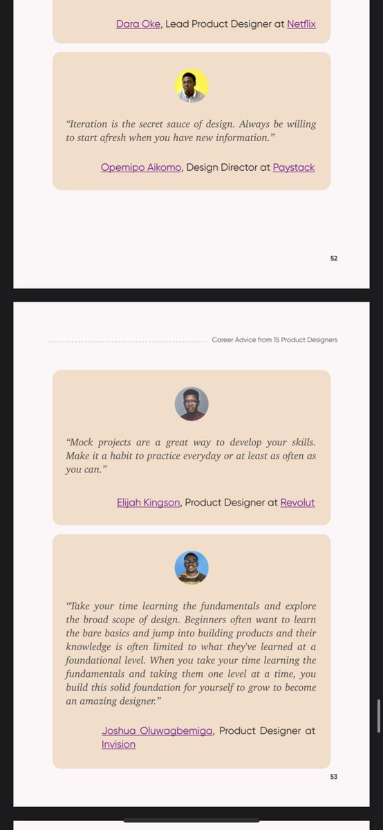 bigchiefenkay's tweet photo. My favorite part of #cluelesstodesigner were the career advice from 15 product designers👌🏿
Also liked the detailed curriculum part and how insightful the book is,
Welldone @MitchelleC_ 👏🏿👏🏿 https://t.co/VMAjztmSfJ