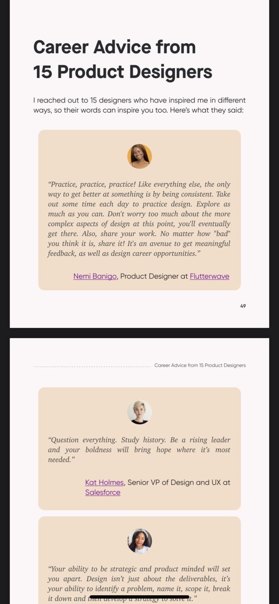 bigchiefenkay's tweet photo. My favorite part of #cluelesstodesigner were the career advice from 15 product designers👌🏿
Also liked the detailed curriculum part and how insightful the book is,
Welldone @MitchelleC_ 👏🏿👏🏿 https://t.co/VMAjztmSfJ