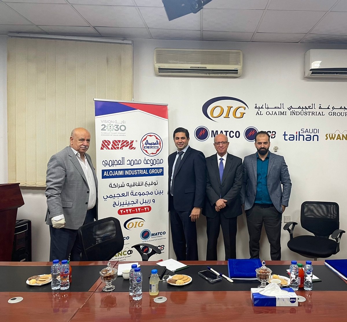 replint's tweet photo. REPL are honoured to bring in 2023 with our newest partner Al-Ojaimi Industrial Group, one of the preeminent players in the localisation strategy of Vision 2030, to setup a new local plant focused on the manufacture of LV &amp; MV Cable Accessory Solutions. https://t.co/13jNIMJUTN