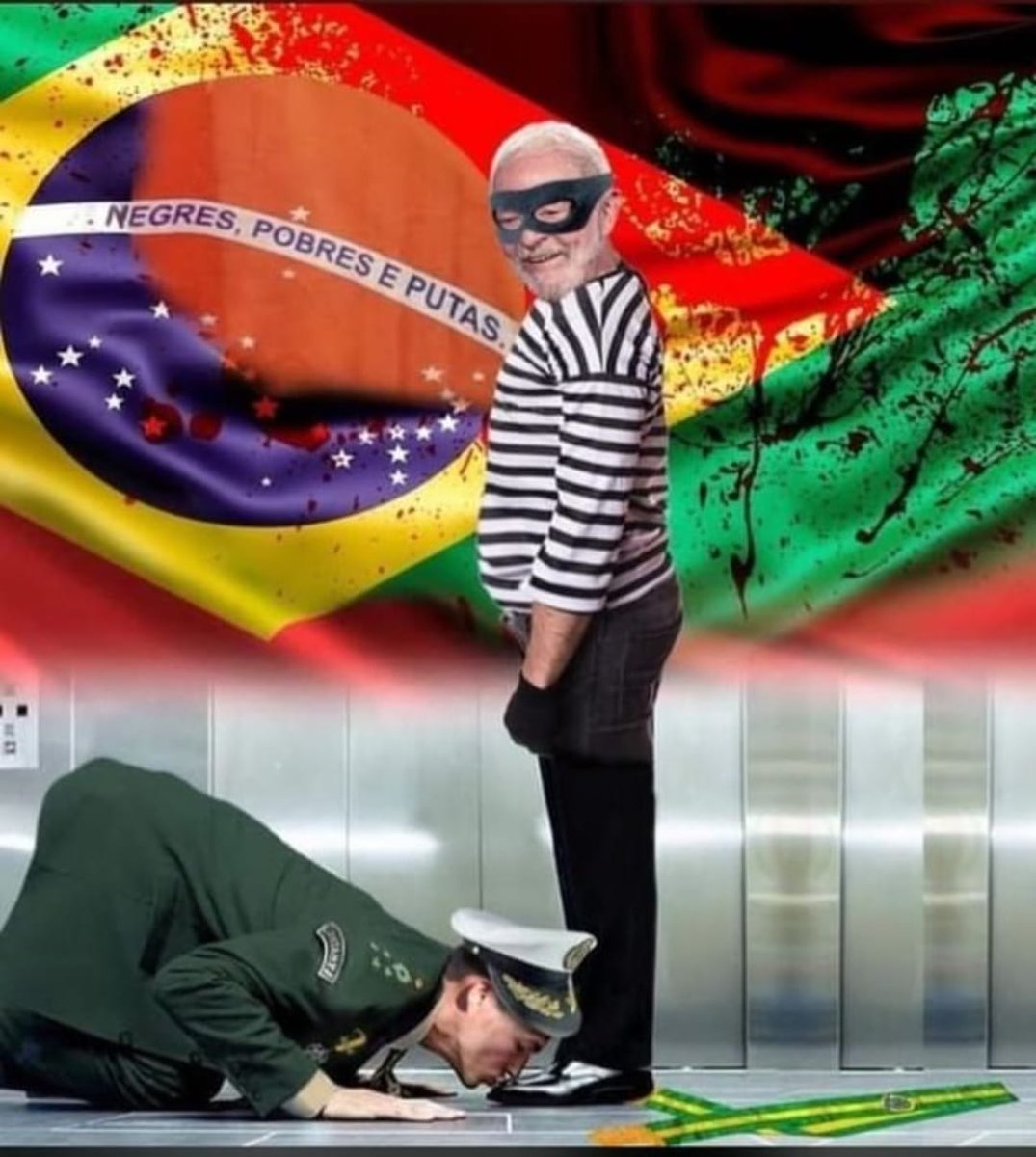 Rodrigo03501816's tweet photo. BOM DIA  PATRIOTAS EU QUERO COMEÇAR ESSA PRIMEIRA SEMANA DO ANO COM ESSA IMAGEM QUE ESTARA SE REPETINDO DURANTE OS 4 ANOS DO GOVERNO DO LADRÃO AS VEZES EU FICO PENSANDO COMO A CONSCIÊNCIA DESSES GENERAIS  DE TER QUE BATER CONTINÊNCIA PARA O CONDENADO BOM VAMOS ACOMPANHAR https://t.co/XtIT5cbzS0