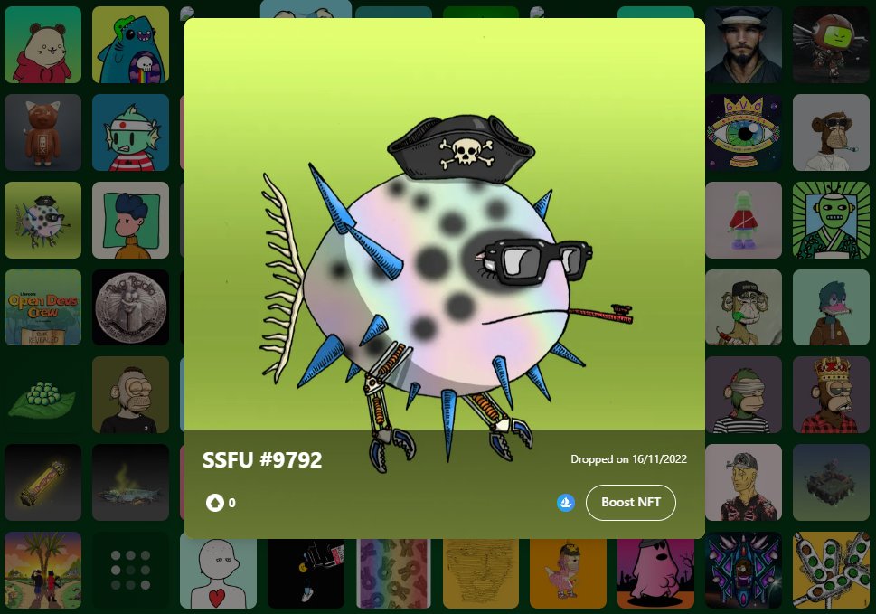 The 334th #NFT on the Wallet of Fame is a #SSFU by @SSF_NFT. Lejopan is a mystical and famous planet. Many alien species live there in peace, protected by the mighty Spiky Space Fish. Those colorful and extraordinary bastards spend their time racing in space around Lejopan.