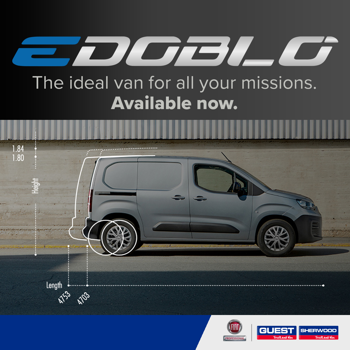 The Fiat eDoblo - a new concept in mobility. 
Call our sales team on 0121 553 2737 today to place your order.

#guest #sherwood #fiat #fiatprofessional #van #fiatfiorino #fiatdoblo #fiattalento #fiatducato #fiateducato #fiorino #doblo #talento #ducato #educato #AProLikeYou
