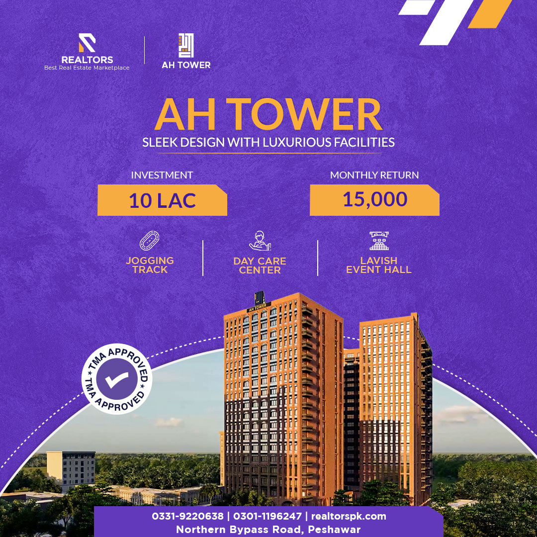 Realtorspk.com features @ahtowerpk,which is a step toward revolutionizing the living standards of the people of #KPK 
Visit:realtorspk.com/project/ah-tow…
#therealtorspk #realtors #realestate #AHTower #LuxuryForEveryone #ResidentialProperty #CommercialProperty #AffordableLuxury