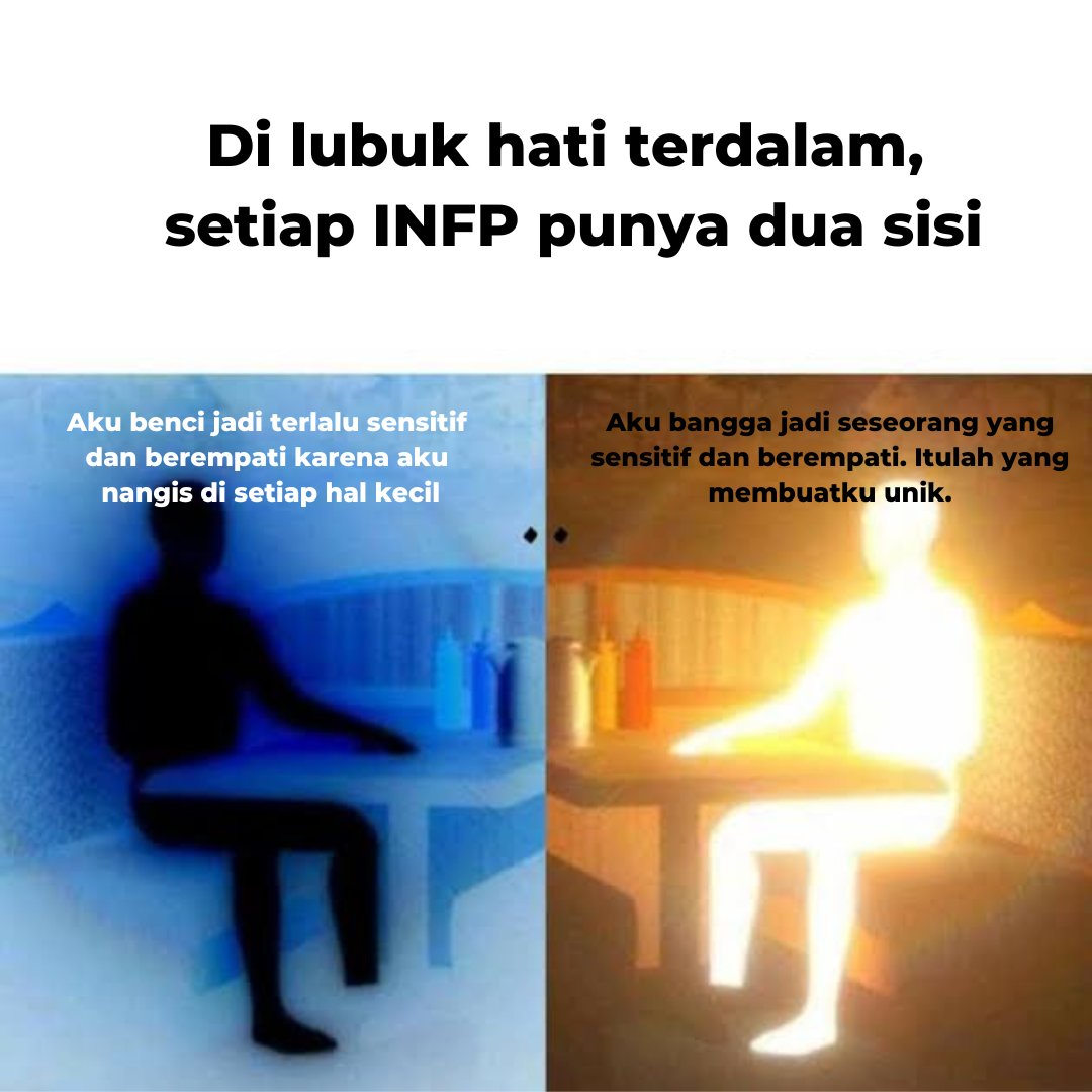 Boo_Indonesia's tweet photo. Dua sisi INFP
#INFP #memeINFP #INFPmeme #meme #16personalities https://t.co/yafOb7esH4
