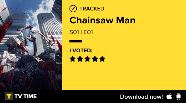 rupsahmed's tweet photo. I've just watched episode S01 | E01 of Chainsaw Man! https://t.co/U9TrVYcTkO #tvtime https://t.co/IerJca5rp1