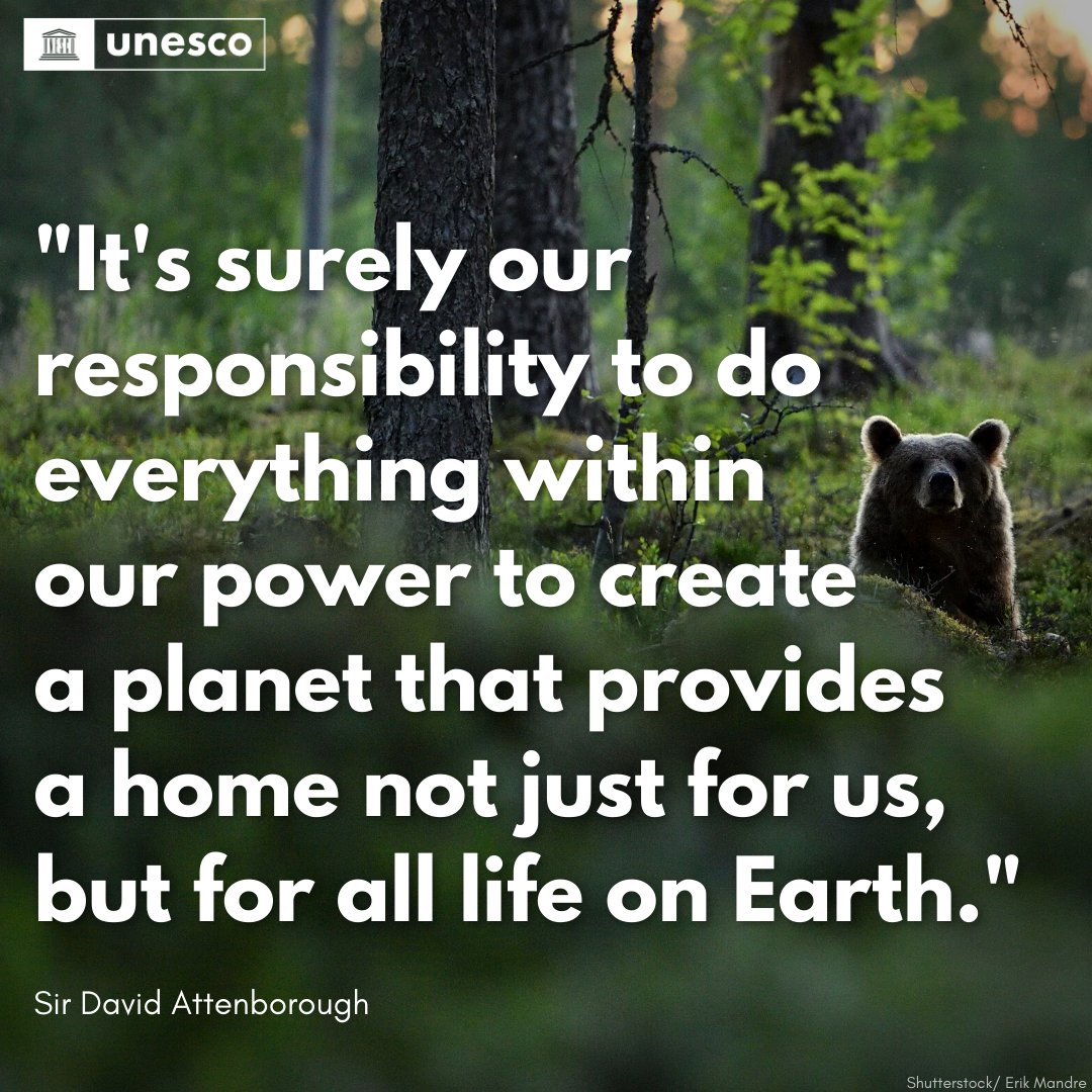 UNESCO's tweet photo. This year’s quote to live by. #ForNature https://t.co/334F5repPD