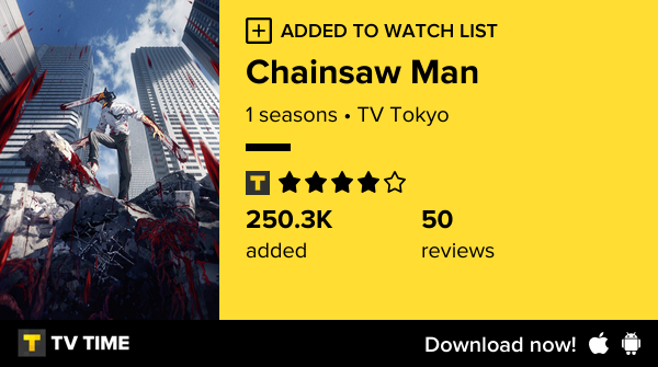 rupsahmed's tweet photo. I've just started following Chainsaw Man https://t.co/FqMra1G6Ew #tvtime https://t.co/ZtKkp8e6Ae