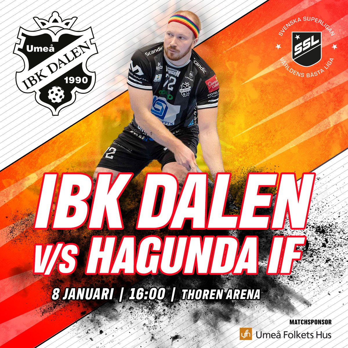 ibkdalen's tweet photo. På söndag kl. 16:00 möter IBK Dalens herrar Hagunda i Thoren Arena. Biljetter köps på hallen.
Matchen webbsänds på https://t.co/eGkMkVVBE9
#innebandy #sslherr #umeåenergiarena #umeåenergi @UnihocFloorball #innebandykungen @svenskinnebandy @SSL_se https://t.co/mtQlGOlSLY