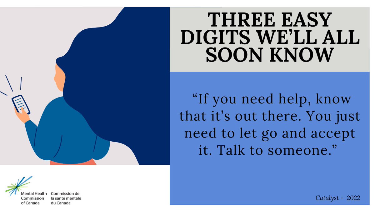 MHCC_'s tweet photo. This post was one of your favourites in 2022:
A national suicide prevention number – to launch in November 2023 – will bring 24-7 support to everyone. Learn more in our magazine Catalyst: https://t.co/D0US9kWdon https://t.co/40K7SyhDTY