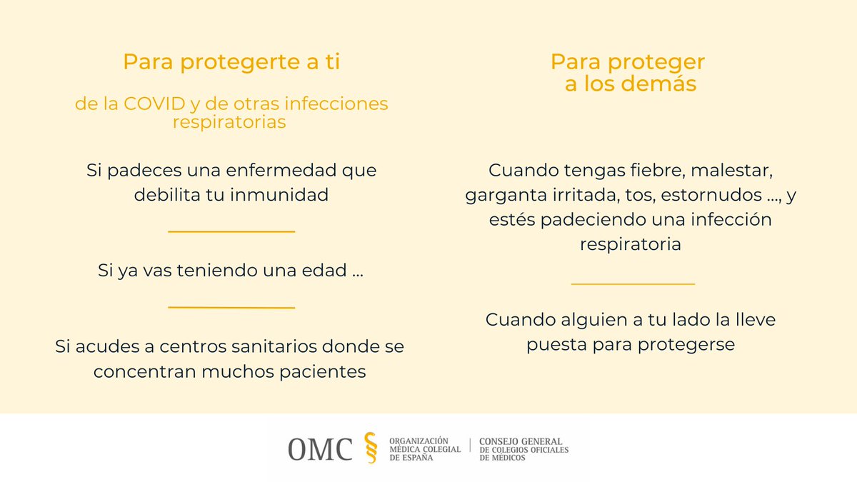 OMC_Esp's tweet photo. Desde el CGCOM recordamos las recomendaciones sobre el uso de las #mascarillas 😷

Para protegerte a ti y a los demás ⤵️ https://t.co/8WfdZQoYae