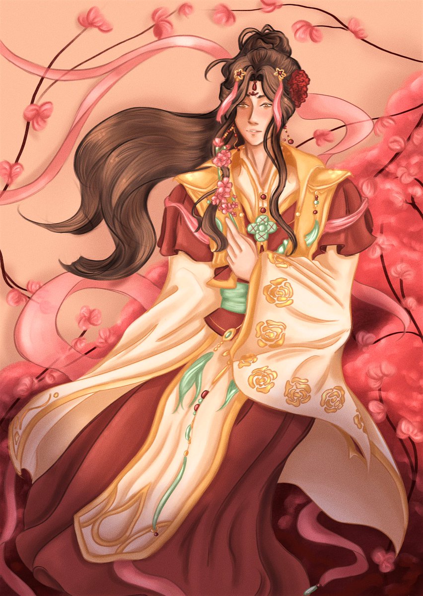 acegentlyart's tweet photo. last art from 2022 - the flower crowned martial god #tgcf #XieLian https://t.co/b7ZC64uEEq