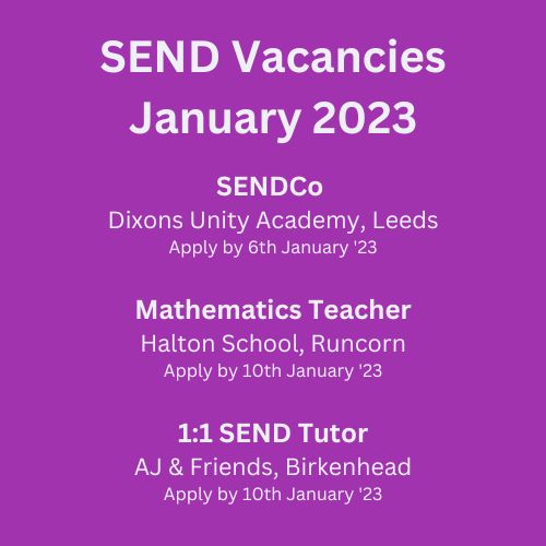 New year, new role?

Some fantastic opportunities for SEND specialists and there is still time to apply. Click the links for details.👇

⭐SENDCo
senploy.co.uk/job/full-time-…

⭐Mathematics Teacher
senploy.co.uk/job/full-time-…

⭐1:1 SEND Tutor
senploy.co.uk/job/part-time-…