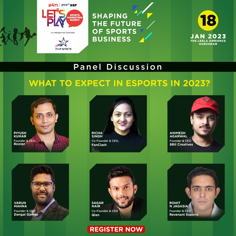 🎮With #eSports getting official recognition from Indian govt, it's time to unravel the top trends from a viewership point-of-view in 2023 &amp; beyond.
Join the best minds at #e4mGroupMLetsPlay on 18th Jan'23 in #NewDelhi. 

Register: shorturl.at/oAEF4

#e4mSportsMarketing
