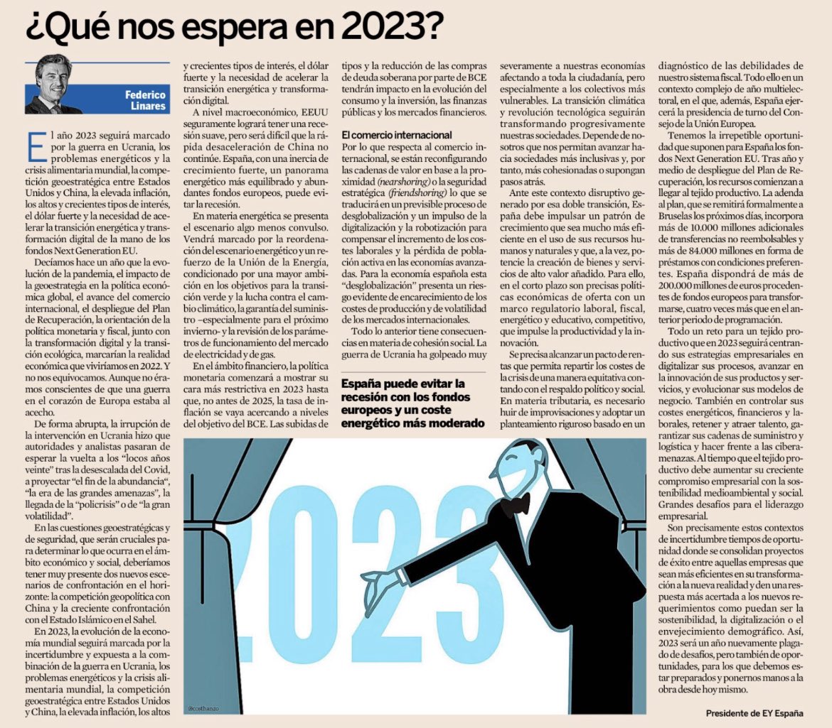 JesusF_perez's tweet photo. Reflexiones sobre lo que nos espera en 2023. Año de desafíos y, por supuesto, oportunidades. @EY_Spain https://t.co/pF6u8HoTpB