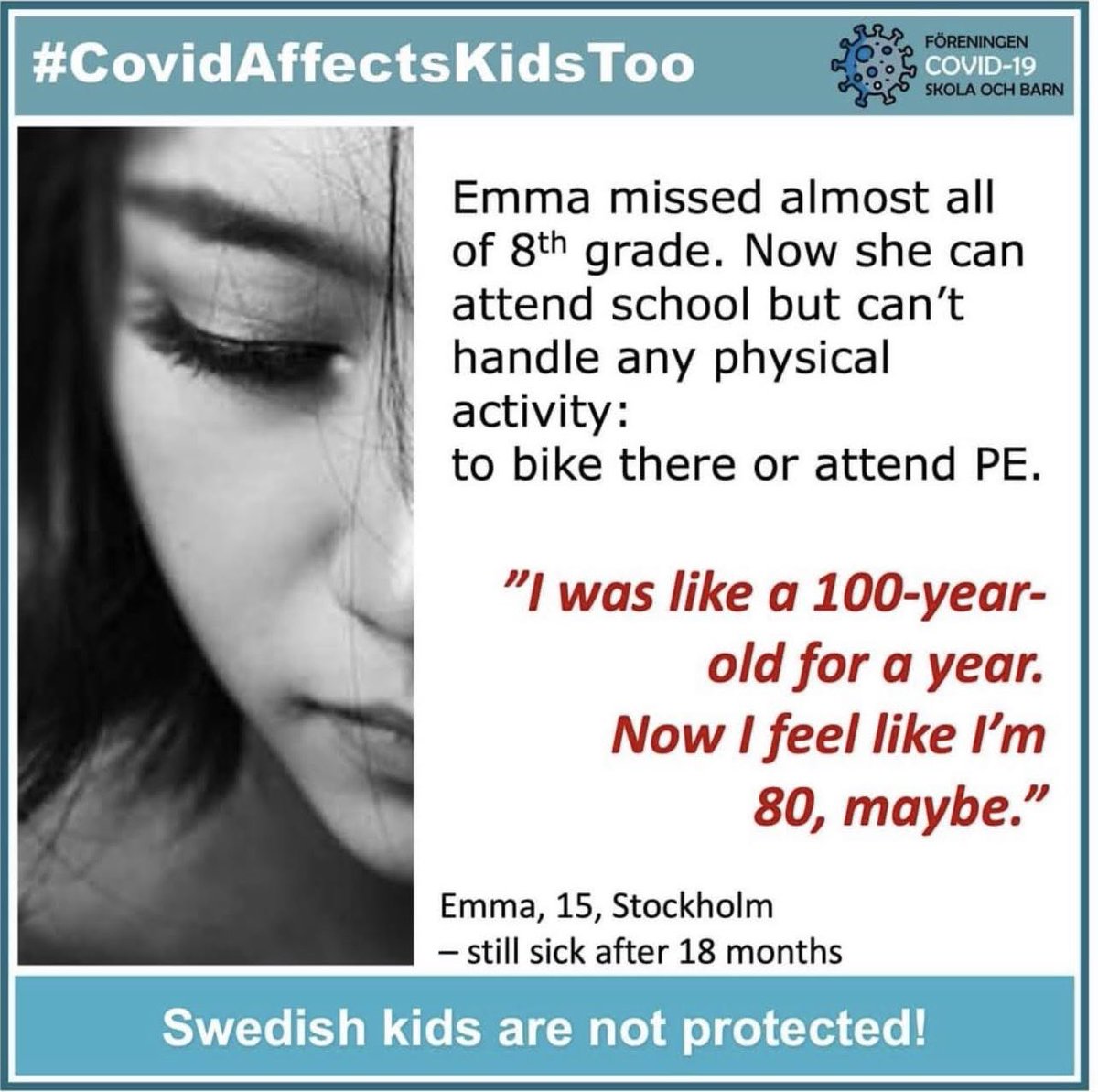 wendyisacsson's tweet image. In 2023 we want schools to be a safer place to be, in Sweden and around the world🌍
No child should have their health ruined by lack of safety measures
Test, mask,HEPA etc
#SafeEdForAll #MakeSchoolsSafe #Sweden #SaveOurKids @LongCovidKids @SafeEdForAll_UK @SwedishPM @Arbetsmiljo