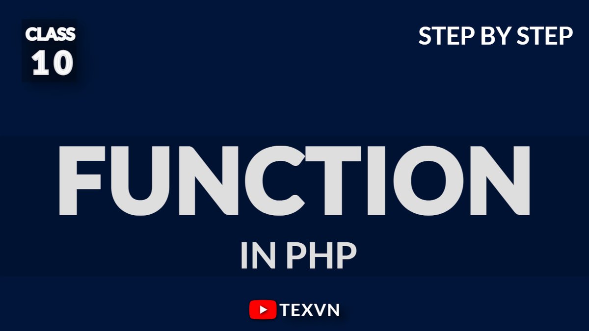 THETEXVN's tweet image. Function in PHP | Function Tutorial in PHP | PHP Tutorial class-10 in اردو/हिन्दी
youtu.be/XNDLFxTFdgY
#php #phptutorial #function #functioninphp #phpfunction