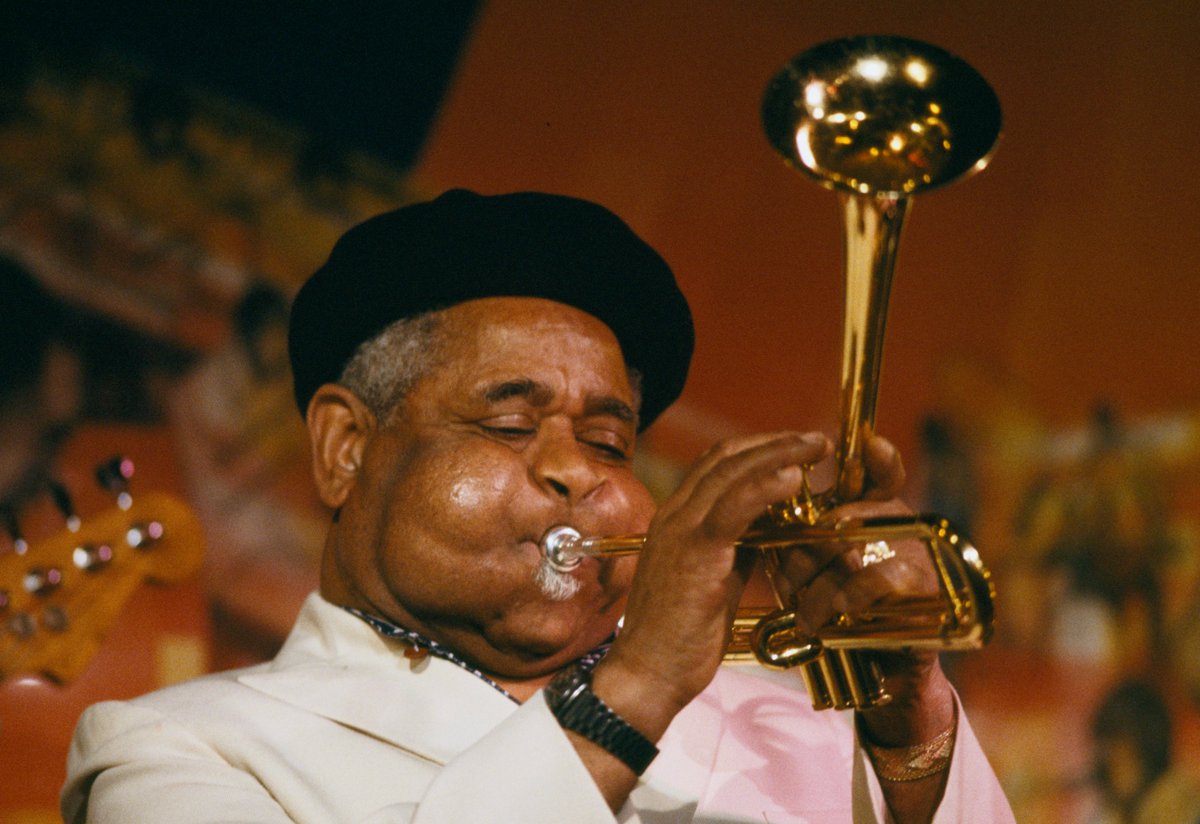 RickJames's tweet photo. “I loved Dizzy Gillespie’s big band.” - Rick James, GLOW AUTOBIOGRAPHY 

Today we remember the legend Dizzy Gillespie. 

Photo courtesy of Thierry Orban/Getty Images. 

#RickJames #PunkFunk #BlackMusic #KingofPunkFunk #Icon #Legend #Punk #Funk https://t.co/UuGceeF6B9