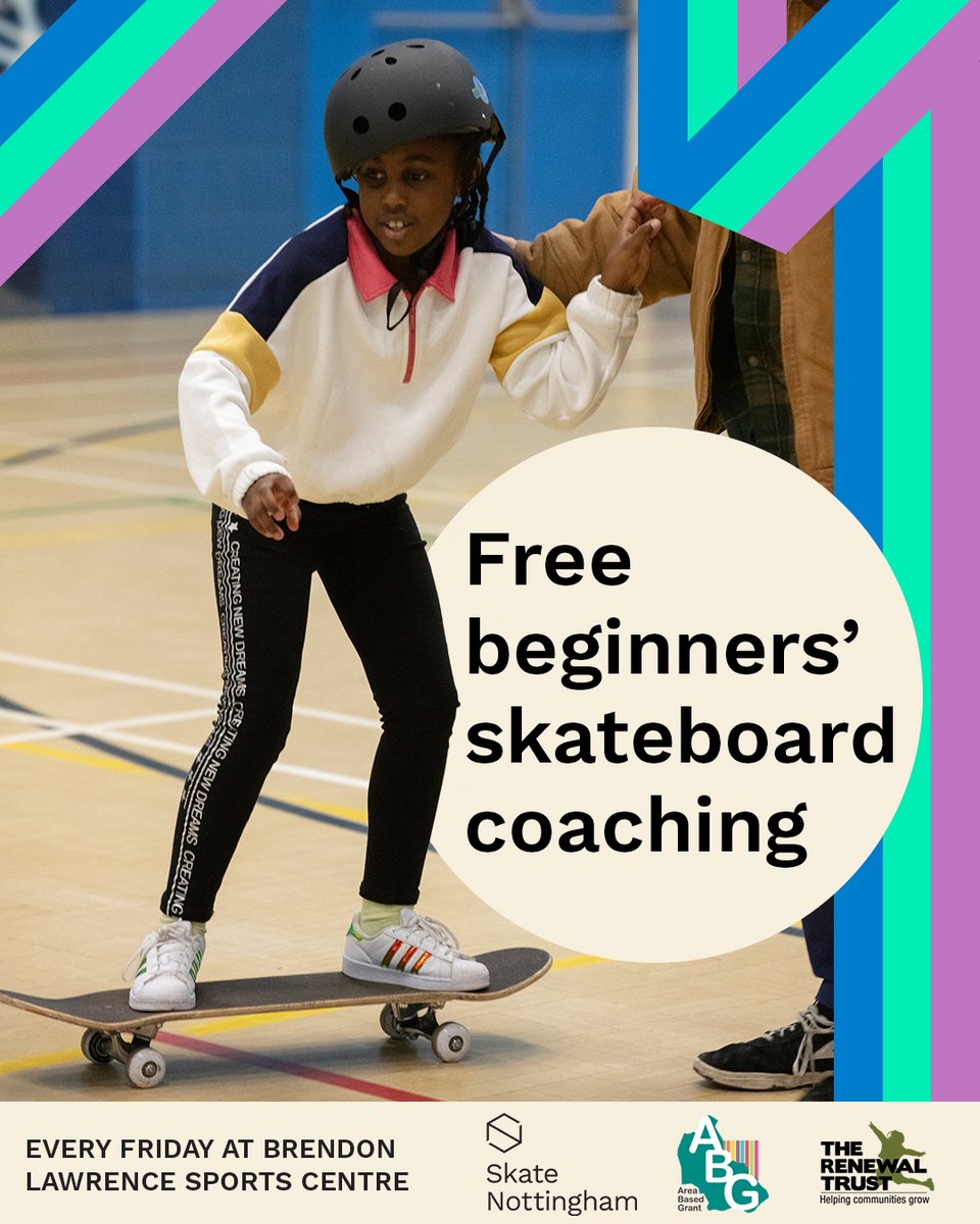 We're really stoked to announce our new programme of FREE weekly beginners' #skateboarding sessions, for ages 7+, running every Friday from January 6th.
16:30-18:00 
All the way through to the end of March.
Click here to reserve skateboard &amp; helmet:
tinyurl.com/2p8stbbf