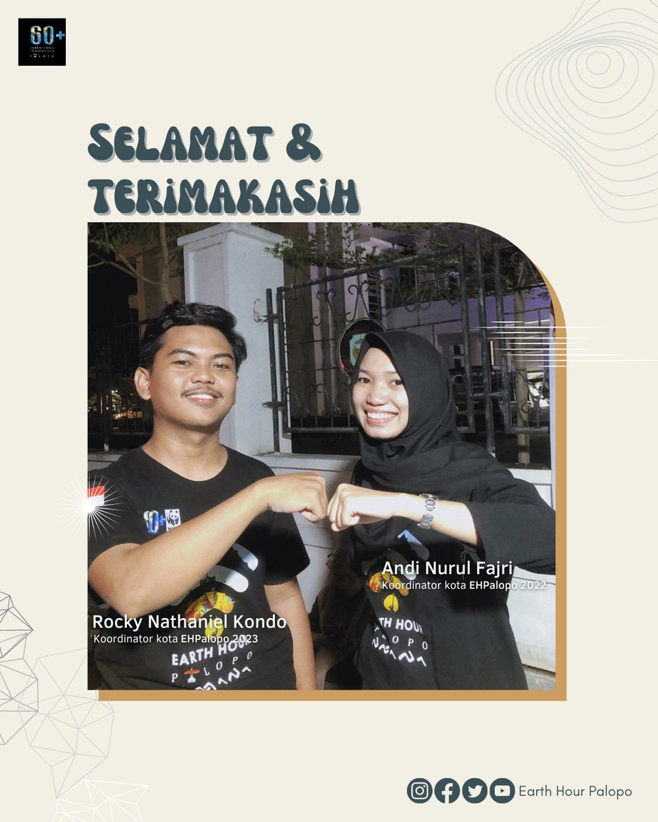 [SELAMAT &amp; TERIMAKASIH]

SELAMAT kepada Rocky Nathaniel Kondo terpilihnya sebagai koordinator kota EHPalopo 2023🤗. Dan TERIMAKASIH atas dedikasi serta kepemimpinan Andi Nurul Fajri sebagai koordinator kota EHPalopo 2022✨🥰