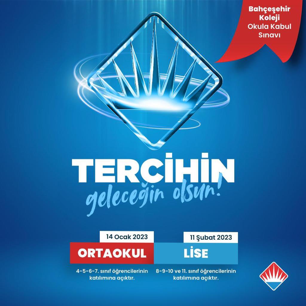 Bahçeşehir Koleji Okula Kabul Sınavı
#tercihingeleceğinolsun