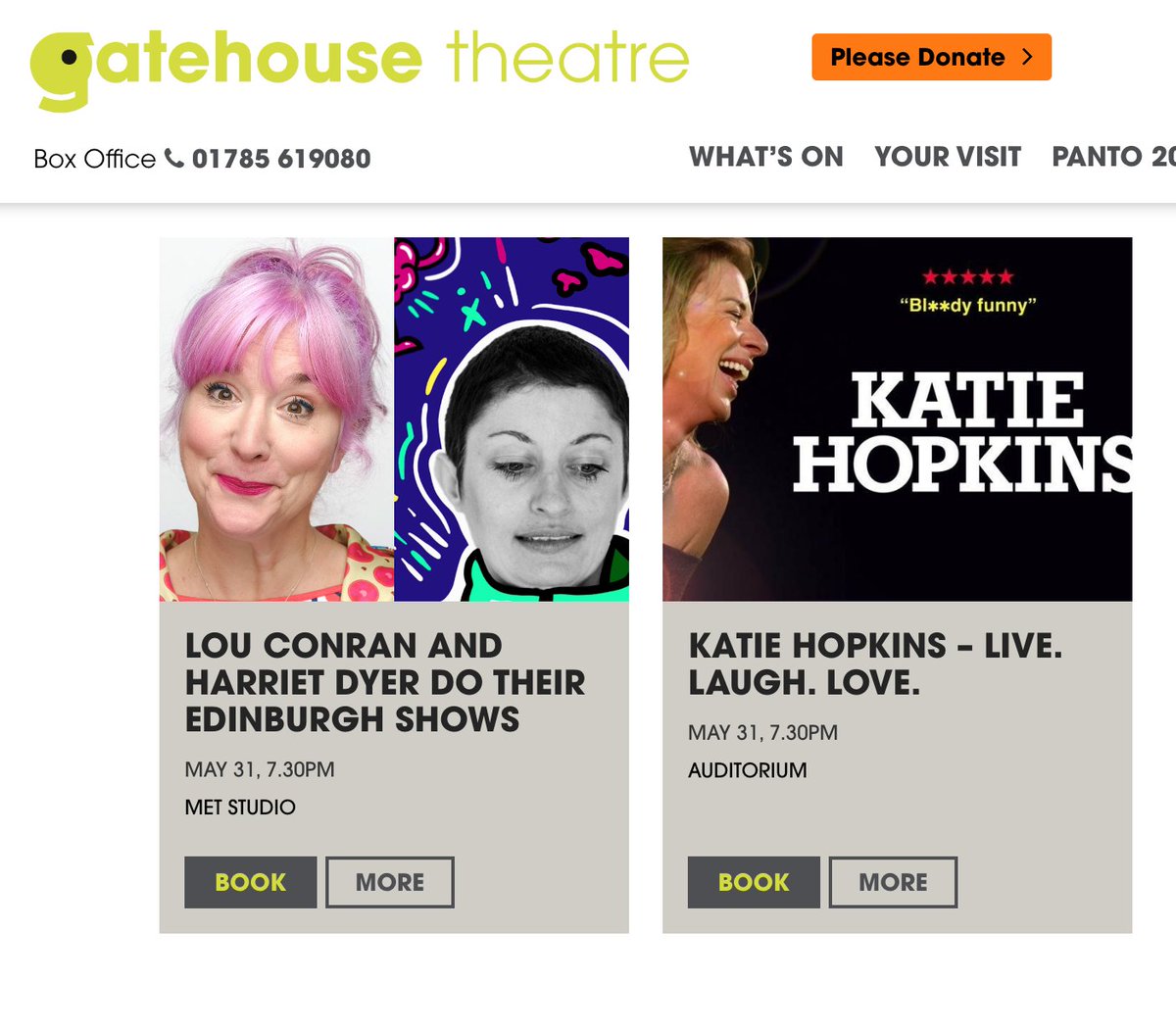 Also me & @LouConran are doing our shows at @Staff_Gatehouse on the same day / time as a rather questionable booking. It'd make me very happy if we sold more tickets than them. So if you want to listen to nice people spouting non toxic slurry GO GO GO!!!

gatehousetheatre.co.uk/whatson-event/…