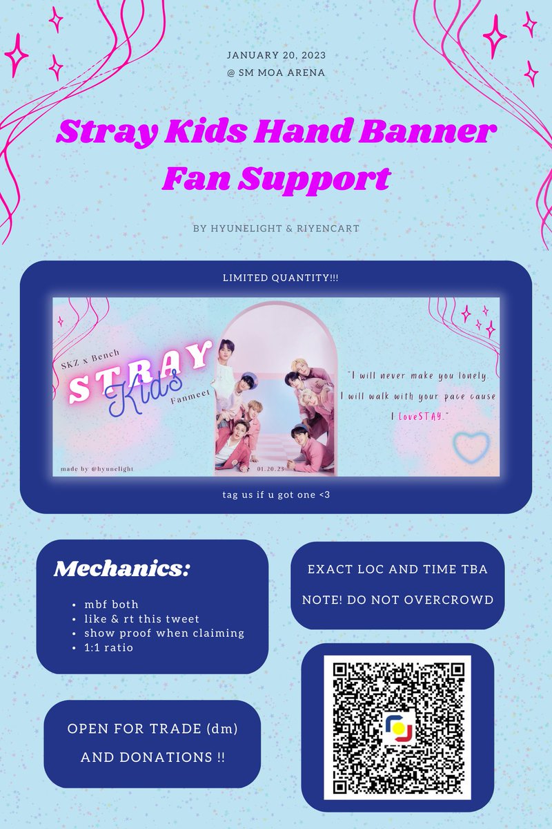 hyunelight's tweet photo. STRAYKIDS BENCH FANMEET 
— STRAY KIDS fan support by @hyunelight &amp; @riyencart

💫to claim, see picture for more info
💫 tag us if u got one !! <3

see you, stays! ♡
#BENCHXSTRAYKIDS https://t.co/Td6QzE8YIV