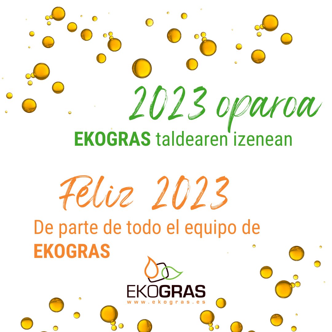 Desde <a href="/ecogras/">Ekogras</a>  deseamos un próspero 2023 lleno de Economía Circular, empleo verde y grandes proyectos.