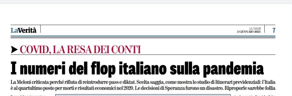 Le decisioni di #Speranza furono un disastro.
Nuovo studio di Itinerari previdenziali: l’Italia è al quartultimo posto per morti e risultati economici. 
Riproporle sarebbe follia
#vaccini #covidioti #greenpass