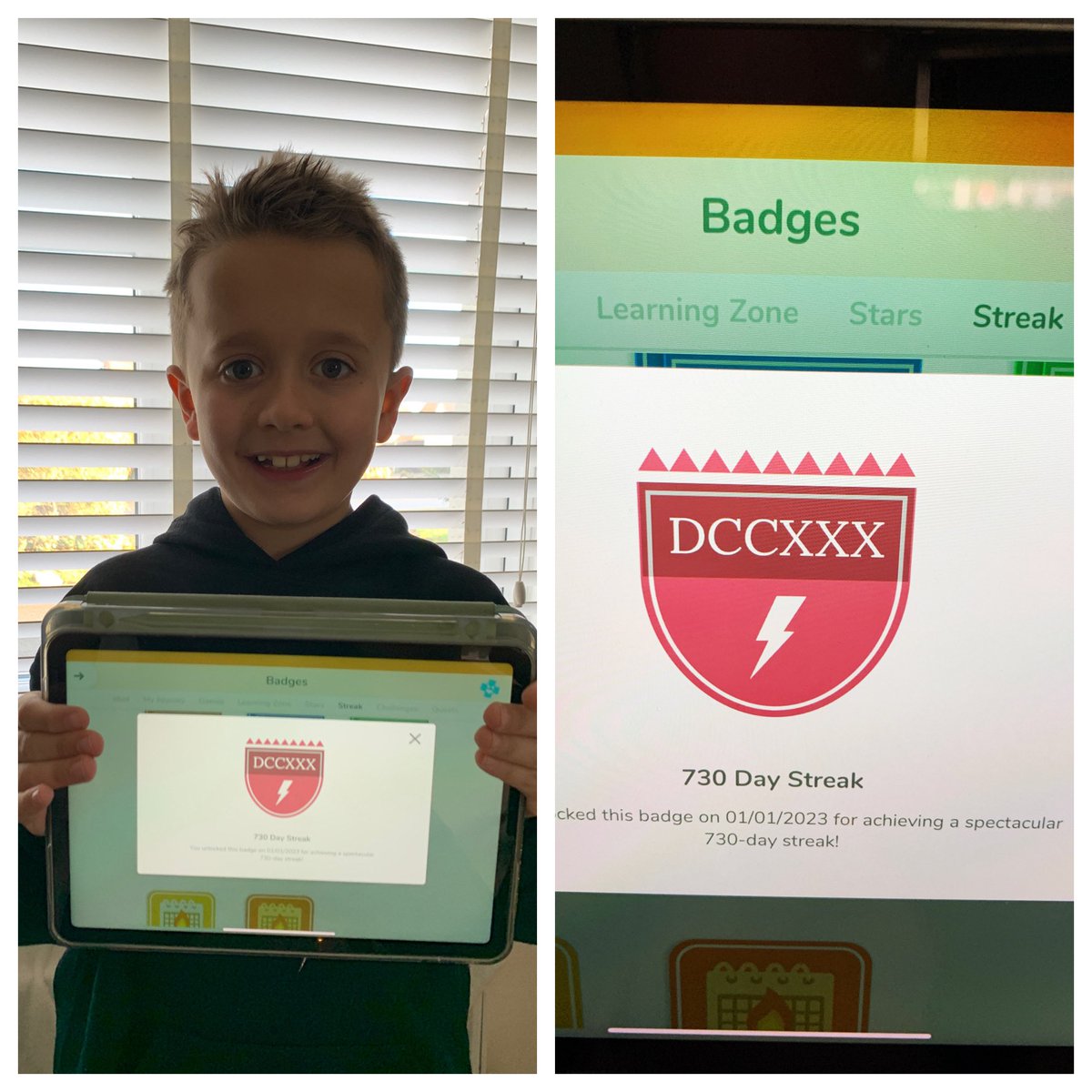 justnjohn's tweet photo. Proud dad ❤️ Harrison achieved his 730 day streak of doodlemaths, 10mins everyday of a little maths for 2 years straight #hardwork #dedication #maths  @DoodleMaths @Maesyrhaulps https://t.co/ioQZpAmAyi