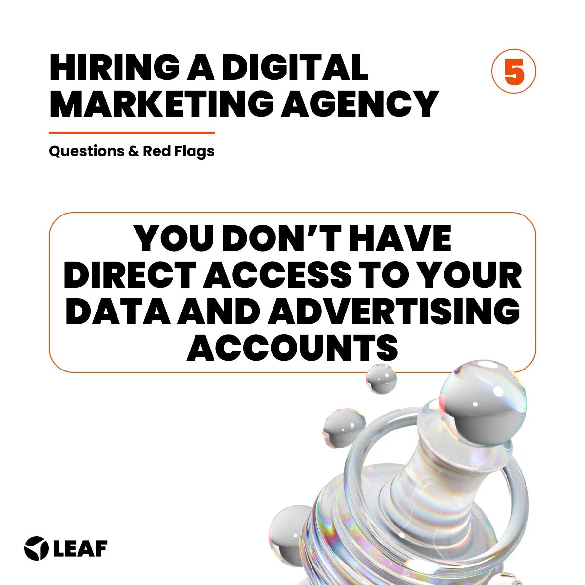 You don’t have direct access to your data and advertising accounts
This is one of the most important red flags to watch out for.

You must own and have full access to your data and advertising accounts, period.

Learn more here: buff.ly/3ukFVc8