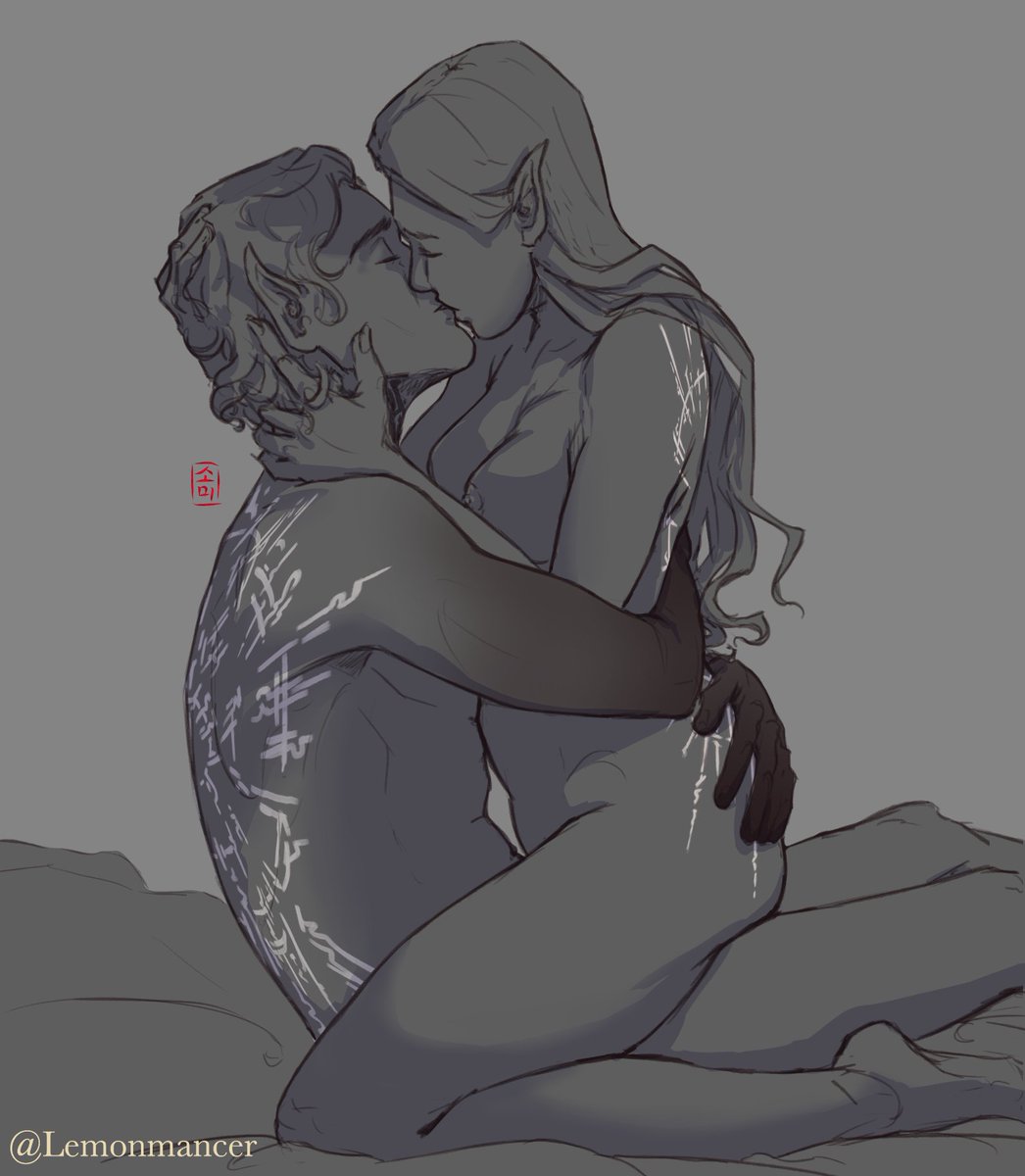 celestialdong's tweet photo. just two soft friends having a soft totally platonic friend-moment 
#dndart https://t.co/UzsLU918sw