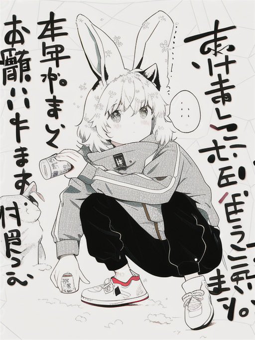 年賀状のウサギの絵を(実際使ったのは文章書いてあった)
AIにかけてみたら、意外にけっこうカワイイイラストに仕上げてきて、「やりよるな!」と思った、1月3日。 