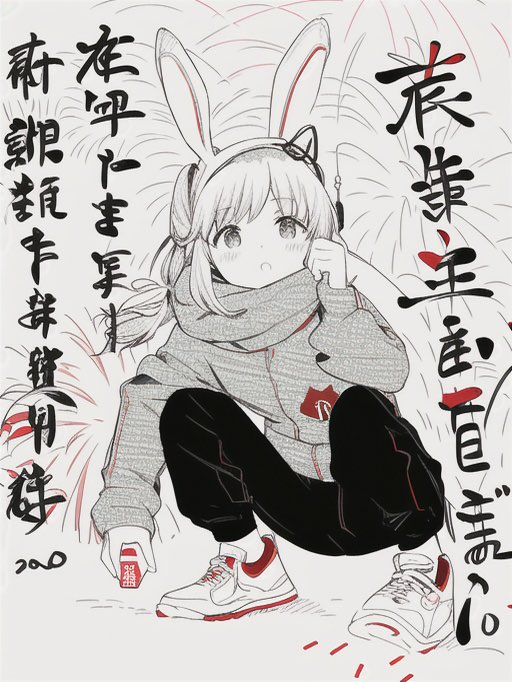 年賀状のウサギの絵を(実際使ったのは文章書いてあった)
AIにかけてみたら、意外にけっこうカワイイイラストに仕上げてきて、「やりよるな!」と思った、1月3日。 